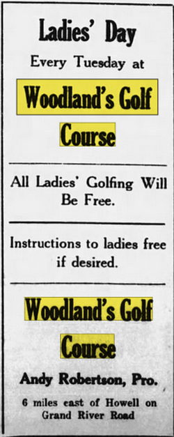 Woodlands Golf Course - Jul 18 1934 Ad